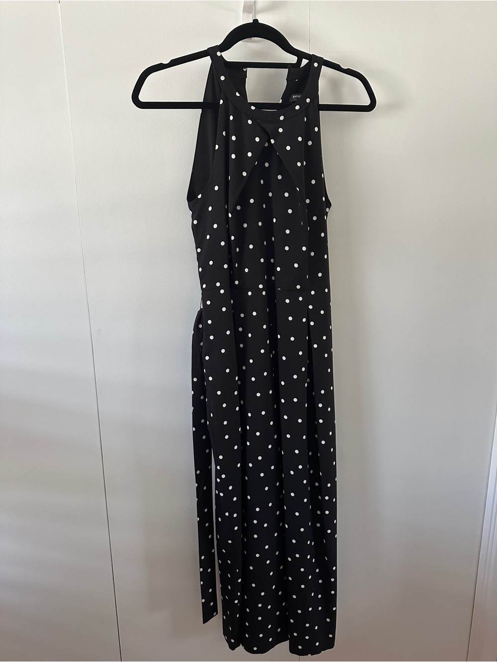 Banana Republic Black and White Polka Dot Sleeveless Jumpsuit